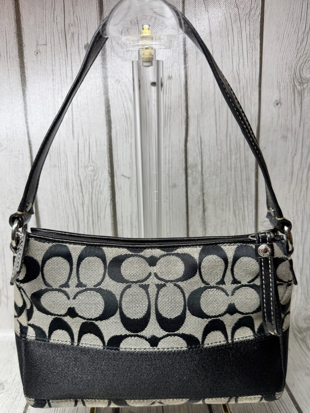 PRE LOVED Coach Y2K Signature Stripe Top Handle Mini Shoulder Bag